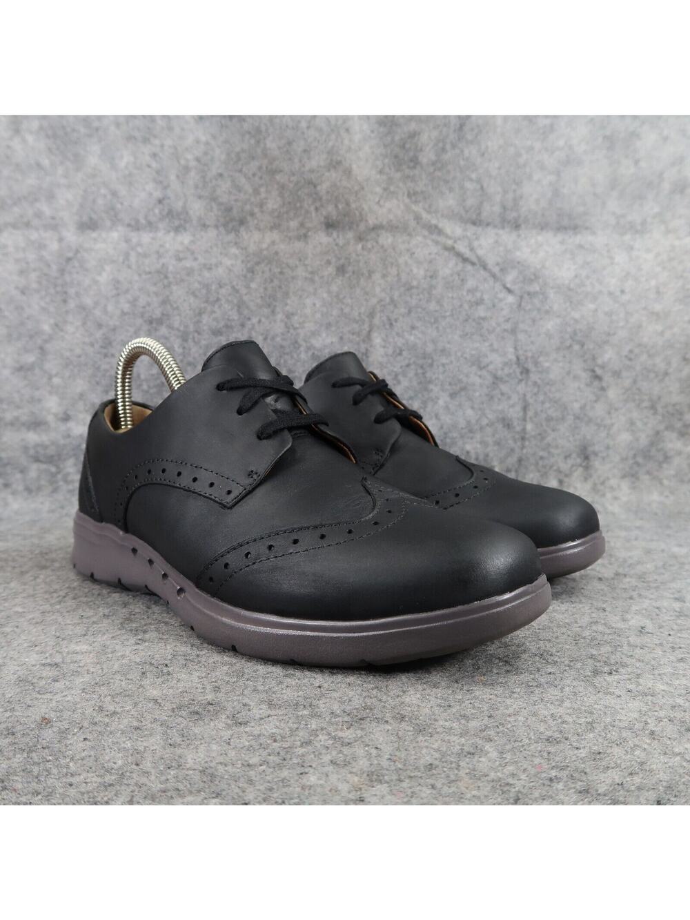 Clarks Shoes Womens 6.5 Oxford Leather Hinton Unstructured Black Comfort Career